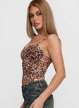 Tanaia Button Up Top Leopard