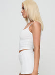 product Princess Polly Olivette Rib Top White Sleeveless Square Neck 