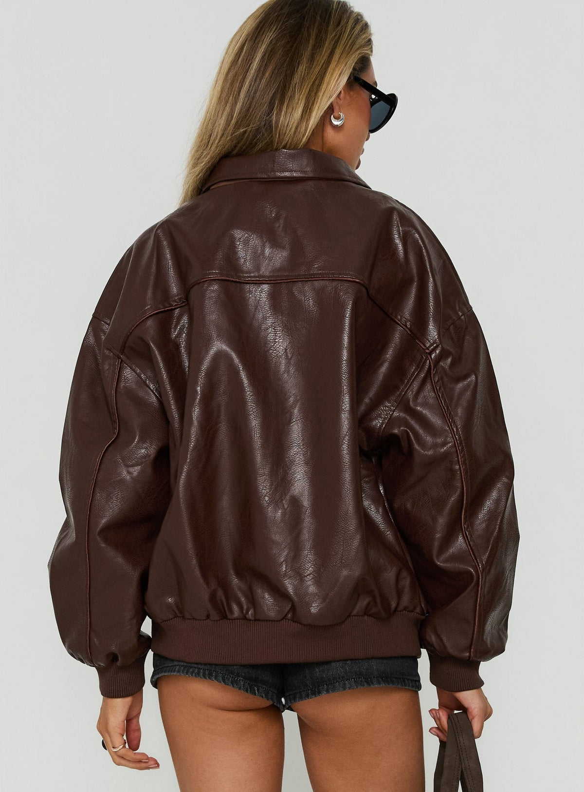 Goldsmith Bomberjacke aus Kunstleder, Braun