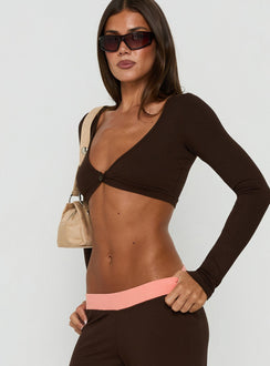Kaitlynn Long Sleeve Bolero Brown