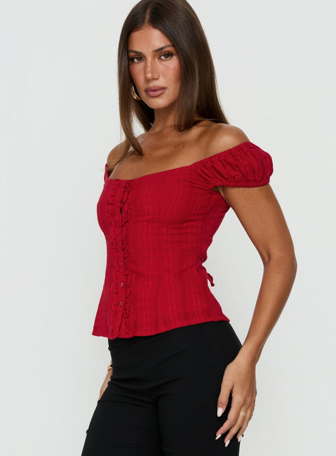 Gysella Off Shoulder Web-Top Rot