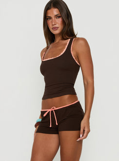 Karhlie Micro Shorts Brown / Coral