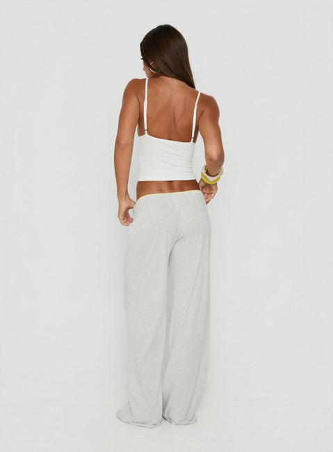 Jessika Ultra Low Trousers Yellow / Grey Marle