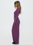 Tesley Long Sleeve Maxi Dress Burgundy