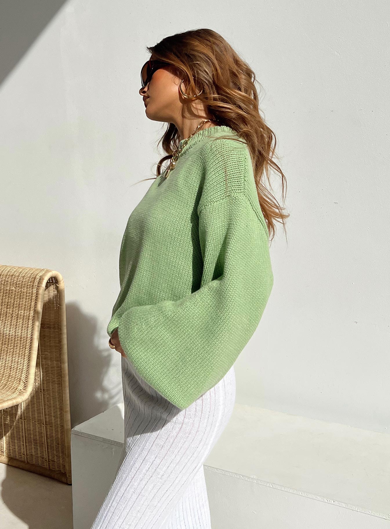 product Harmony Knit Sweater Sage Princess Polly  