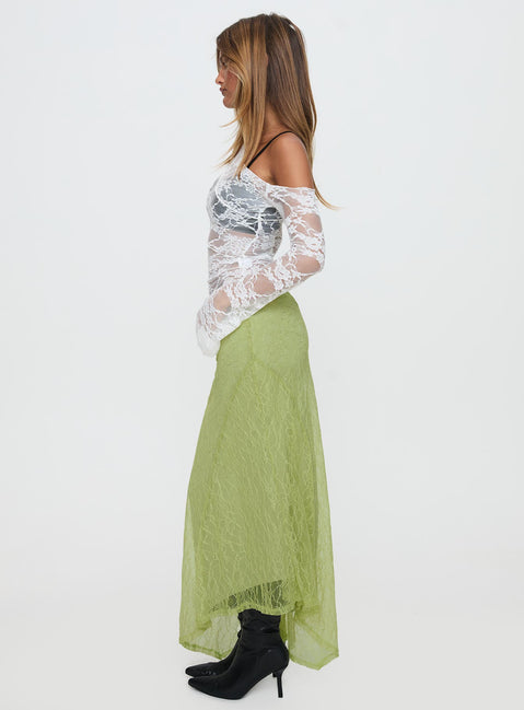 product Princess Polly Dreamcatcher Lace Maxi Skirt Green Maxi 