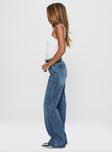 Carsen Wide Leg Jeans Washed Blue