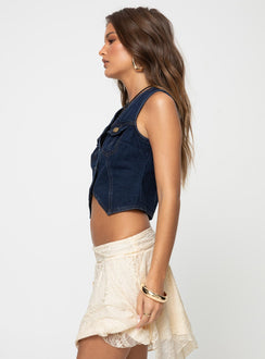 product Princess Polly Sleeveless V-Neck  Fyka Vest Top Denim