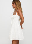 Anabelita Broderie Mini Dress White