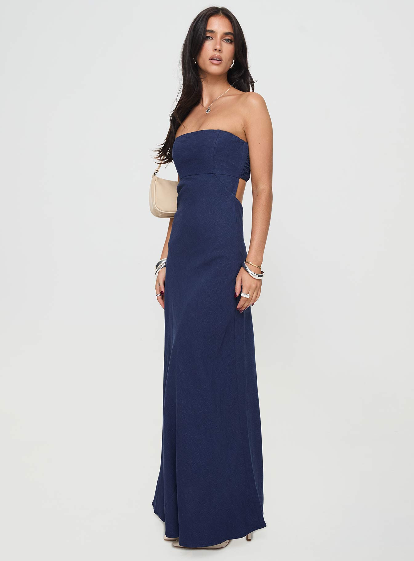 Yahir Strapless Maxi Dress Navy | Princess Polly Yahir Strapless Maxi Dress Navy | Princess Polly
