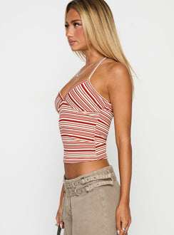 side view of model wearing Princess Polly Living Large Top Multi Sleeveless Plunger 