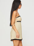 Gomiti Strapless Romper Beige / Black