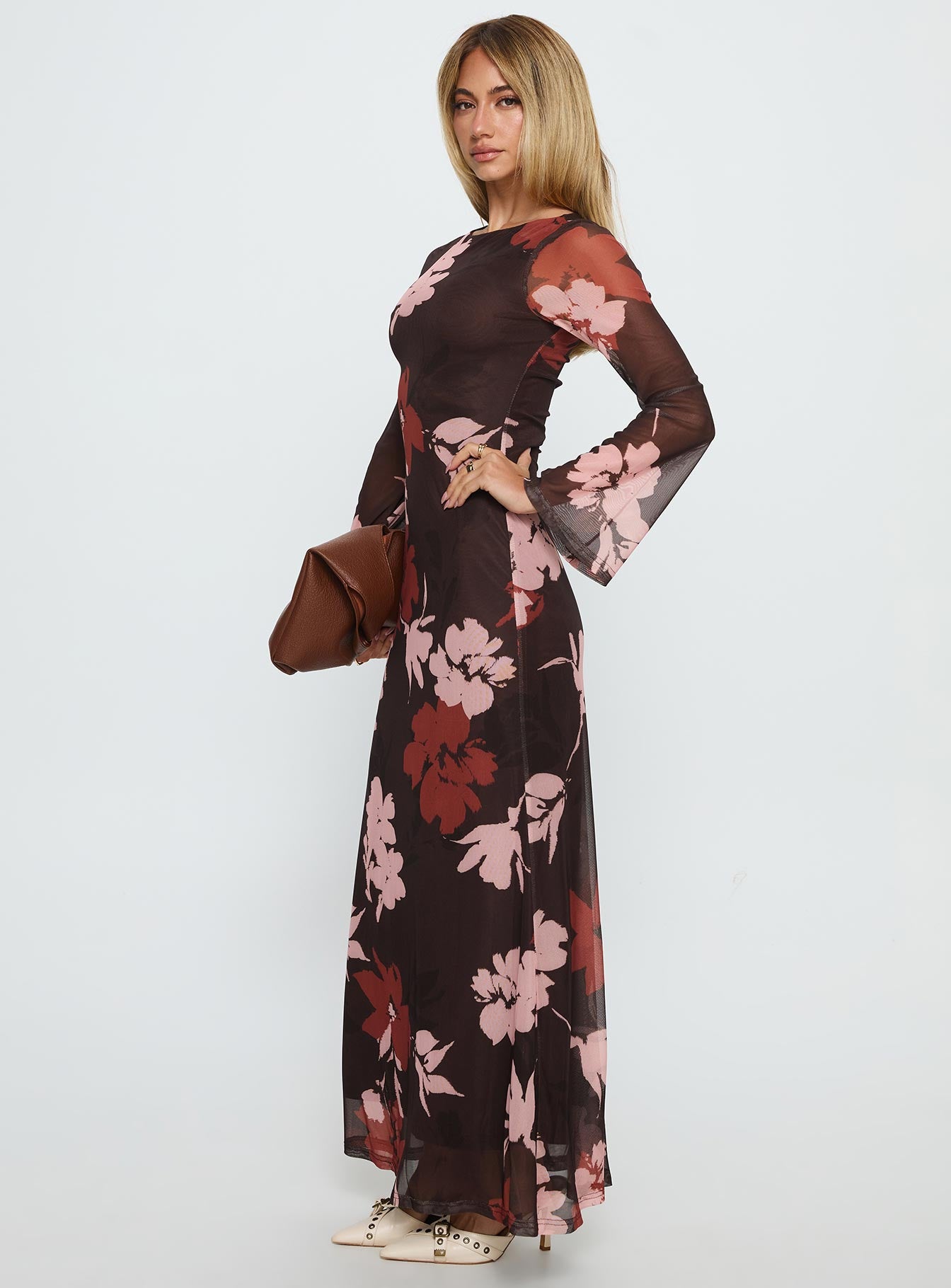 Istefania Long Sleeve Maxi Dress Multi