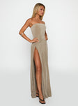 Inka Strapless Maxi Dress Taupe