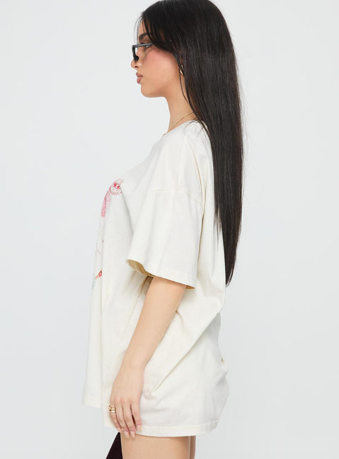 Hawaii Locale Oversized Graphic Tee Marshmellow