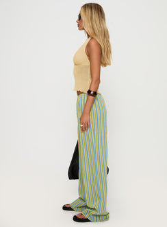 side view of model wearing Princess Polly Limestone Pants Multi Low Rise Pants 