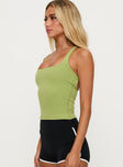 Layup Active Longline Cross Back Top Green