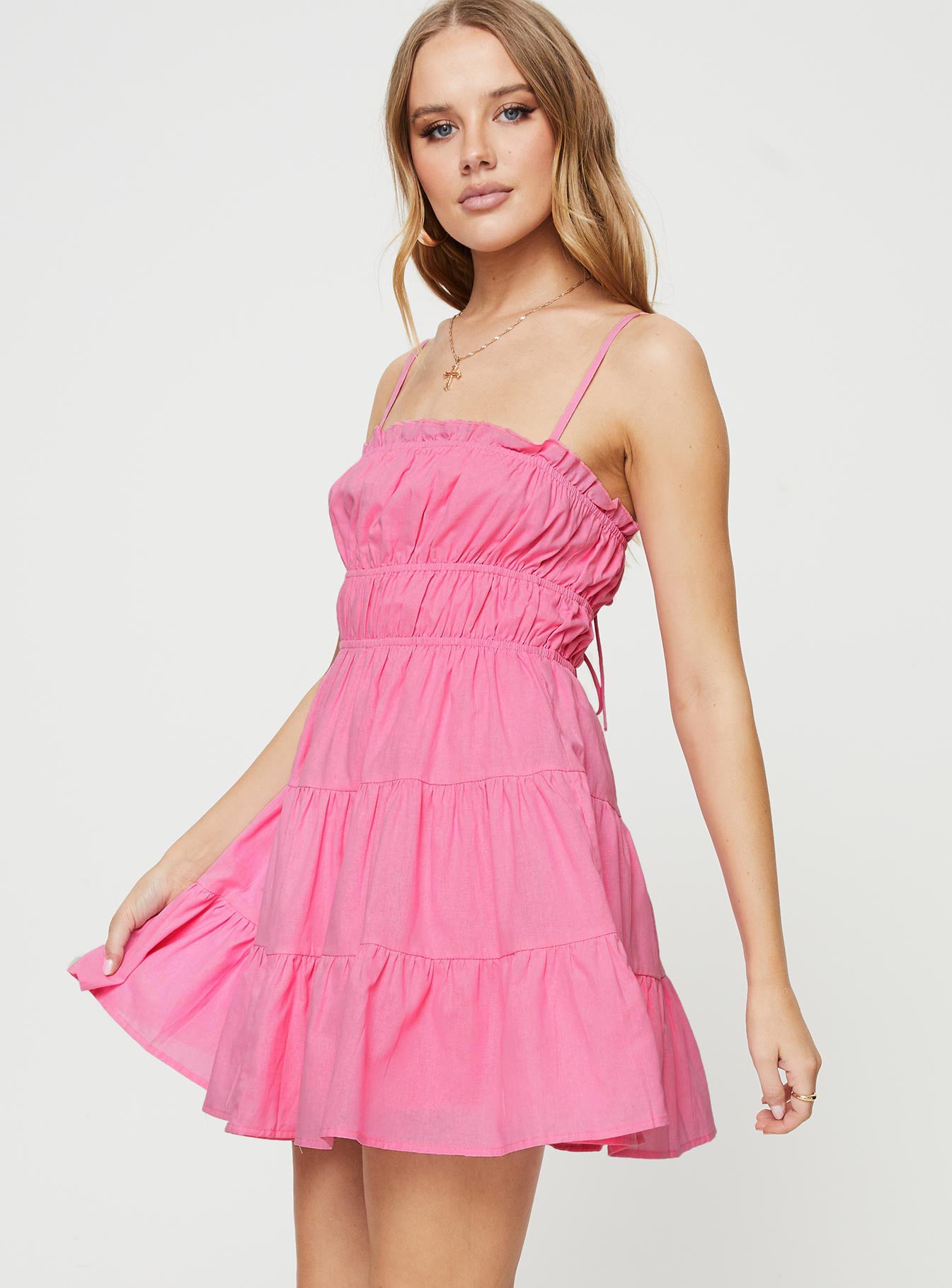 product Princess Polly Asymmetric Neckline  Ceara Mini Dress Pink