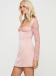 Princess Polly Sweetheart Neckline  Markwell Long Sleeve Mini Dress Pink