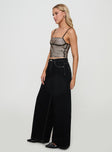 Naylor Wide Leg Jeans Mid Black