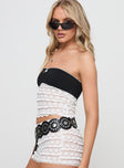 Magic Wand Strapless Top Black/white