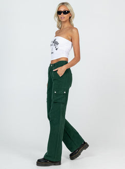 product Princess Polly High Waisted  Paige Mid Rise Cargo Jean Denim Green Tall