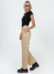 Princess Polly mid-rise  Luna Mid Rise Cargo Pants Beige Tall