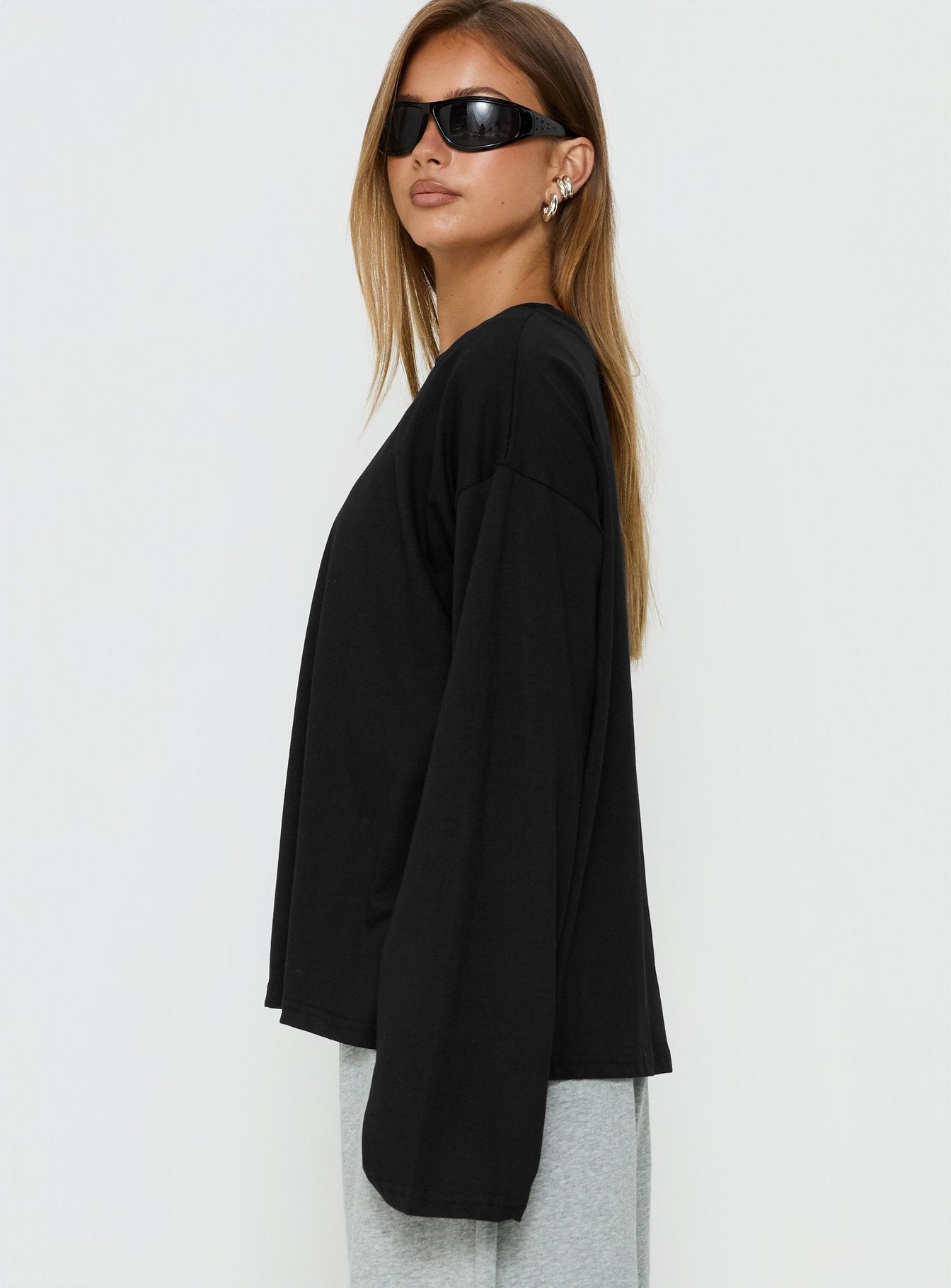 Settle Down Langarmshirt Schwarz