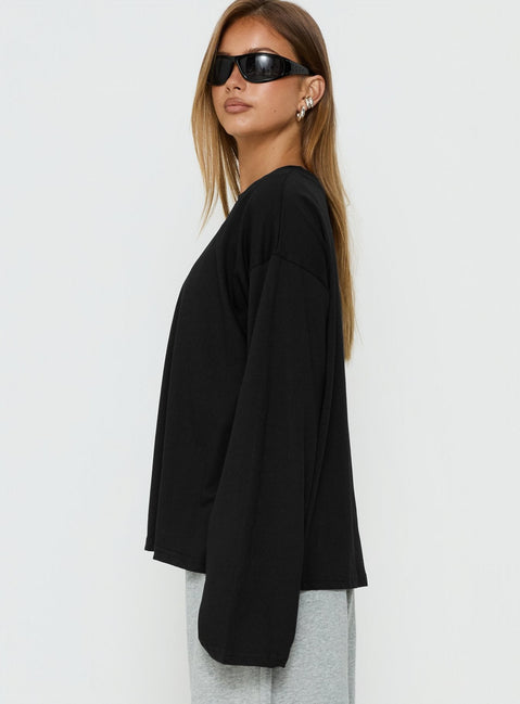 Settle Down Langarmshirt Schwarz