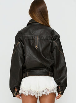 Jaxton Jacke aus Kunstleder, Braun