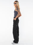 Princess Polly mid-rise  Fallout Mid Rise Cargo Pants Black Tall