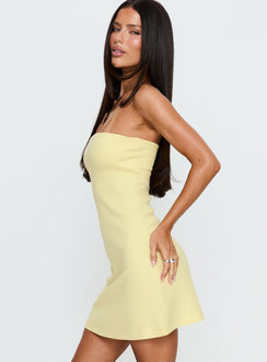 Baseline Strapless Mini Dress Yellow