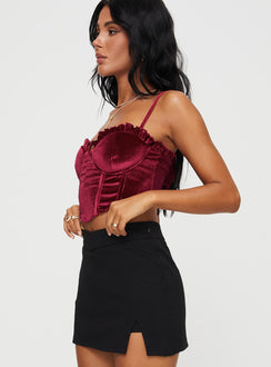 product Princess Polly Full Sleeves Sweetheart  Briddell Velvet Corset Top Red