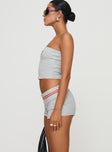 Shorts Ribbed material, striped detail, fold over waist Good stretch, unlined  Princess Polly Lower Impact 