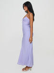 Maxi dress V neckline, lace detail on bust, invisible zip at side Non-stretch material, fully lined 