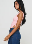 Top Princess Polly Lower Impact Fixed shoulder straps, v neckline, pinched detail at bust Good stretch, fully lined
