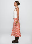 Living Color Maxi Skirt Orange Gingham