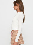 Beller Long Sleeve Top White