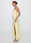 Chevalier Strapless Maxi Dress Lemon