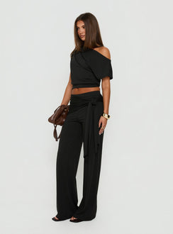 Hadlia Tie Waist Trousers Black