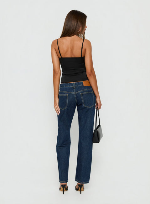 Abagael Low Rise Straight Jeans Indigo