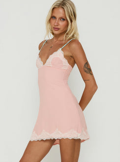 Calistta Mini-Kleid mit Spitzenbesatz Pink
