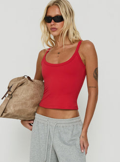 Kasper Tailliertes Longline Tanktop in Fiery Red