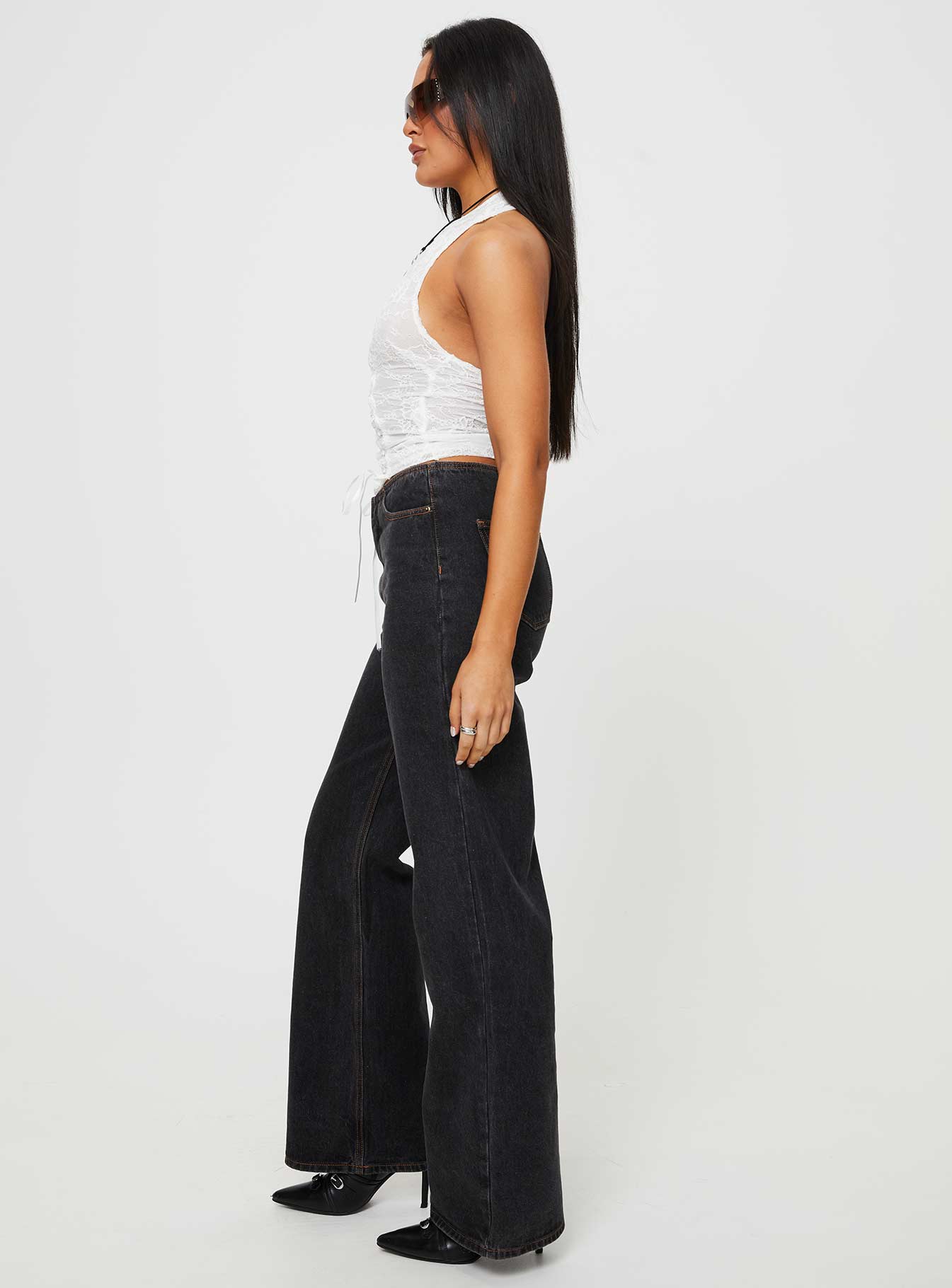 product Princess Polly High Waisted  Practical Magic Jeans Charcoal