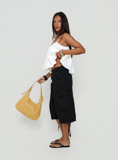 Hudsen Longline Cargo-Shorts in verwaschenem Schwarz