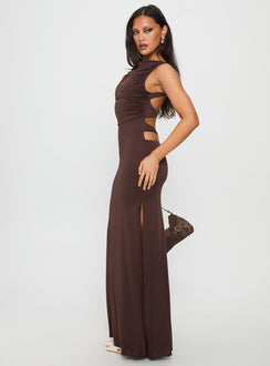 Undeniable Cut Out Maxi Dress Brown