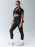 Black leggings high-waisted design & twin slip leg pockets