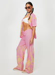Princess Polly high-rise  Sollene Pants Pink/yellow