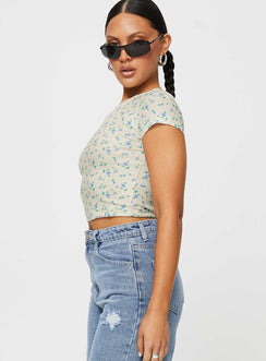 product Princess Polly Sleeveless Boat Neck  Kapner Baby Tee Blue Floral