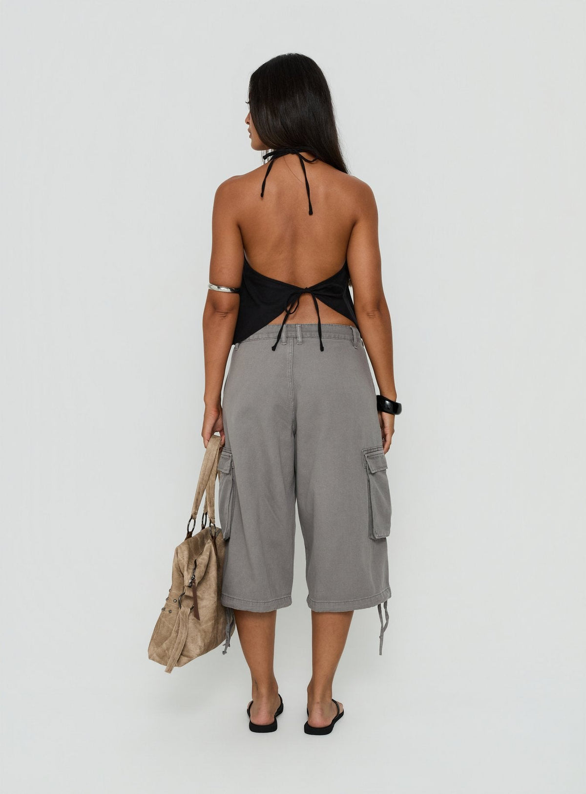 Hudsen Longline Cargo Shorts Anthrazit